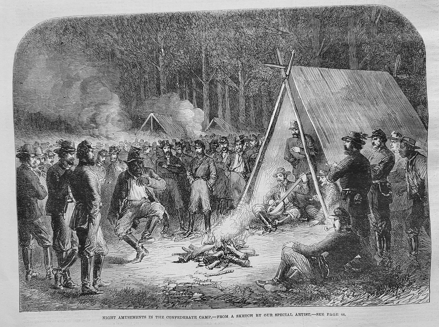 Night amusements in the Confederate camp